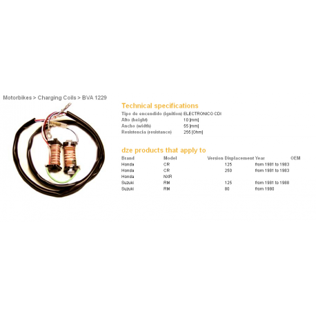 DZE CEWKA WZBUDZENIA (2SZT. KPL.) HONDA CR125/250 81-83, SUZUKI RM125 81-88