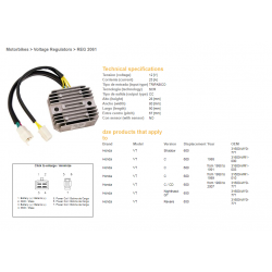 DZE REGULATOR NAPIĘCIA HONDA VT600C SHADOW '88-'07, NTV 650 (OEM-31600-MY0-771) (ESR250, RGU-115)