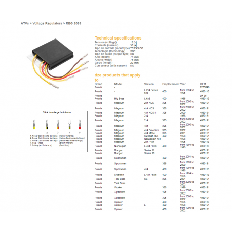 DZE REGULATOR NAPIĘCIA POLARIS 325/335/400/425 98-02 (OEM 4060191) (ESR956)