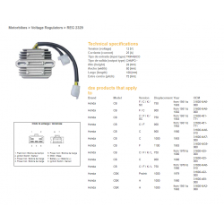 DZE REGULATOR NAPIĘCIA HONDA CB750/900/1100 '79-'84 (OEM-31600-MA6-000) (ESR210) (31600-461-771)