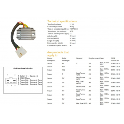 DZE REGULATOR NAPIĘCIA SUZUKI LT160 89-04, LTF250 88-02, LTF300 KING QUAD 99-02 (SH572E-12) (ESR136)