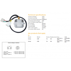 DZE REGULATOR NAPIĘCIA HONDA CBR 600F 4 I '01-'06 (35A) (31600-MBW-D21) (ESR431) (SH678PA)