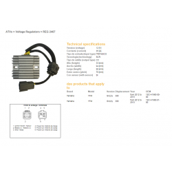 DZE REGULATOR NAPIĘCIA YAMAHA YFM 300 GRIZZLY '12-'13 (1SC-H1960-00-00, 1SC-H1960-01-00) KYMCO MXU450 '10-'12