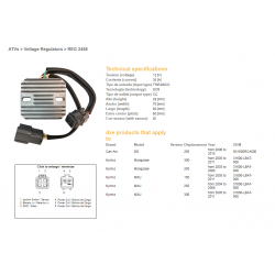 DZE REGULATOR NAPIĘCIA KYMCO MXU 150/250/300 '04-'11, CAN AM DS 250 '06-'15 12V 35A (31600-LBA7-900) (ESR344)