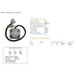 DZE REGULATOR NAPIĘCIA HONDA VT1100C/C2/C3 SHADOW '87-'03 (35A) (31600-MAH-008) (ESR120) (SH541G-11)