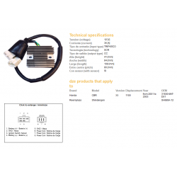 DZE REGULATOR NAPIĘCIA HONDA CBR 1100 XX '01-'03 (SH689A-12) (31600-MAT-D51) (ESR685)