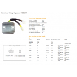 DZE REGULATOR NAPIĘCIA HONDA CMX250 REBEL '85-00, CN250 '87-'01, KYMCO 125/200/250 (ESR334) (KAM-009-31600)