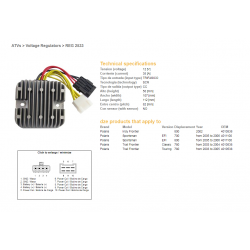 DZE REGULATOR NAPIĘCIA POLARIS SPORTSMAN EFI 700/800 '05-'06 (12V/35A) (4011100, 4010538) (ESR819)