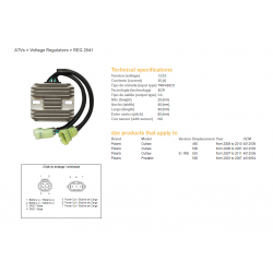 DZE REGULATOR NAPIĘCIA POLARIS PREDATOR 500 '03-'07, OUTLAW 400/500/525 '06-'11 12V 35A (OEM-4010654, 4012536) (ESR541)