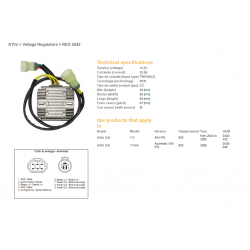 DZE REGULATOR NAPIĘCIA ARCTIC CAT 650 '04-'06 (OEM-0430-035, 0430-046) 12V35A