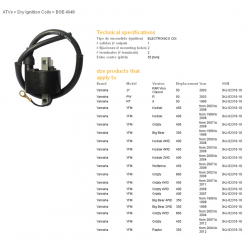 DZE CEWKA ZAPŁONOWA YAMAHA YFM 350/400/450/660 (3KJ-82310-10)