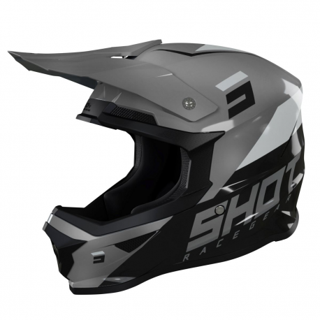 SHOT RACING (2022) KASK MOTO FURIOUS CHASE BLACK GREY GLOSSY KOLOR CZARNY-SZARY ROZMIAR M