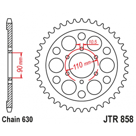 JT 2021/12 ZĘBATKA TYLNA 858 35 YAMAHA XV 920R / XV 1000 '81-82, TR1 '81-85 (85835JT) (ŁAŃC. 630) NA ZAMÓWIENIE