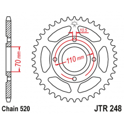 JT 2021/12 ZĘBATKA TYLNA 281 44 HONDA CB 250 RSA '80-83' (28144JT) (ŁAŃC520)