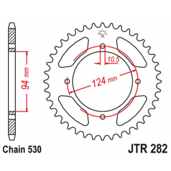 JT 2021/12 ZĘBATKA TYLNA 282 37 HONDA CB 500F/K '78-'80 (28237JT) (ŁAŃC. 530)