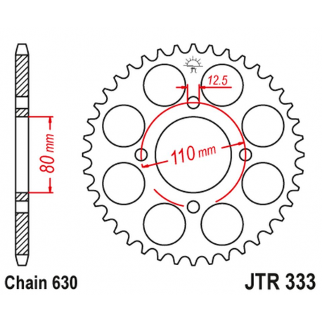 JT 2021/12 ZĘBATKA TYLNA 333 41 HONDA CB 750 F '77-80' (33341JT) (ŁAŃC.630)