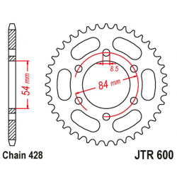 JT 2021/12 ZĘBATKA TYLNA 1197 52 GILERA 125 RTX '85-88' (119752JT) (ŁAŃC.428)