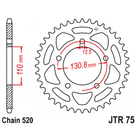 JT 2021/12 ZĘBATKA TYLNA 4586 43 BMW S 1000 RR '09-20' (458643JT) (ŁAŃC.520) KONWERSJA