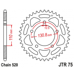 JT 2021/12 ZĘBATKA TYLNA 4586 44 BMW S 1000 RR '09-20' (458644JT) (ŁAŃC.520) KONWERSJA