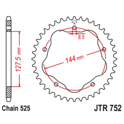 JT 2021/12 ZĘBATKA TYLNA 4320 36 DUCATI 848/916/996/1000/1100 (POTRZEBNY ADAPTER JTA750B) (432036JT) (ŁAŃC. 525)