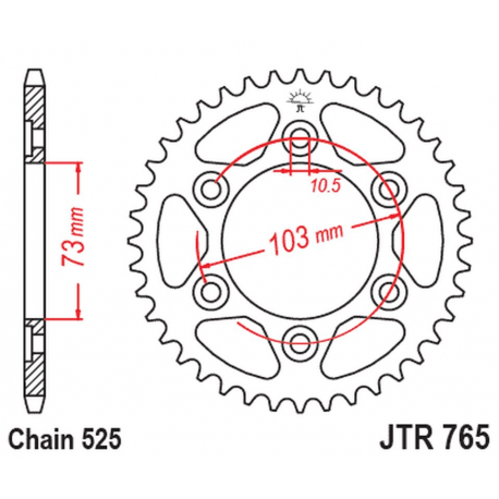 JT 2021/12 ZĘBATKA TYLNA 4731 43 DUCATI MULTISTRADA 950 '17-20 (473143JT) (ŁAŃC. 525)