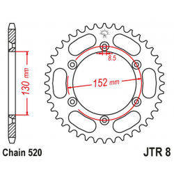 JT 2021/12 ZĘBATKA TYLNA 4500 48 BMWG 450X '08-11 (450048JT) (ŁAŃC. 520)