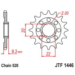 JT 2021/12 ZĘBATKA PRZEDNIA 2146 13 KAWASAKI KXF 250 '06-'17 (214613JT) (ŁAŃC. 520)