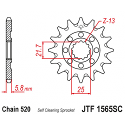 JT 2021/12 ZĘBATKA PRZEDNIA 2141 13 KAWASAKI KXF 450 '06-20' KLX 450 '08-20' SAMOCZYSZCZĄCA (214113JT) (ŁAŃC. 520)