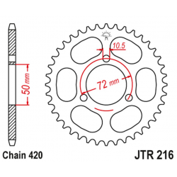 JT 2021/12 ZĘBATKA TYLNA 251 45 HONDA NSR 50/75 '89-'93 (25145JT) (ŁAŃC. 420)