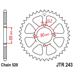 JT 2021/12 ZĘBATKA TYLNA 256 42 HONDA MTX 200 '83-86' (25642JT) (ŁAŃC.520