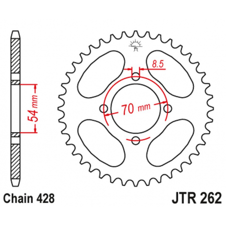 JT 2021/12 ZĘBATKA TYLNA 262 40 HONDA C 90 '75-82' (26240JT) (ŁAŃC.428) NA ZAMÓWIENIE