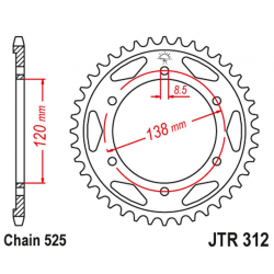 JT 2021/12 ZĘBATKA TYLNA 253 38 HONDA VFR 750 '88-'92, VFR 400 '90-'93 (25338JT) (ŁAŃC. 525) NA ZAMÓWIENIE