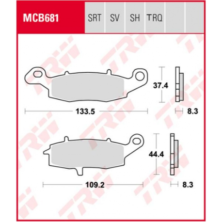 TRW LUCAS KLOCKI HAMULCOWE KH231 SINTER RACING KAWASAKI ER6 06-16, VERSYS 650 07-14, Z 750, 04-06, ZR7 99-04, W 800 '11-, GPZ 11