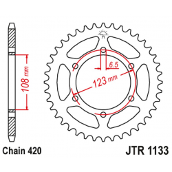 JT 2021/12 ZĘBATKA TYLNA 4412 65 APRILIA SX 50 -18-19 (441265JT) (ŁAŃC.420)