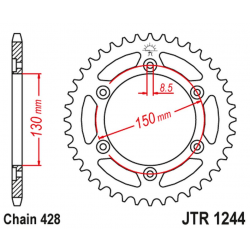 JT 2021/12 ZĘBATKA TYLNA 4325 51 HONDA VT 250 F '89-90', CBR 250 RR '89-00' (JTR1244.51)*(ŁAŃC.428) NA ZAMÓWIENIE