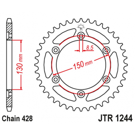 JT 2021/12 ZĘBATKA TYLNA 4325 51 HONDA VT 250 F '89-90', CBR 250 RR '89-00' (JTR1244.51)*(ŁAŃC.428) NA ZAMÓWIENIE