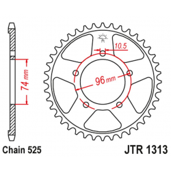 JT 2021/12 ZĘBATKA TYLNA 4343 42 HONDA CBR 400 (NC23) (434342JT) (ŁAŃC.525)NA ZAMÓWIENIE