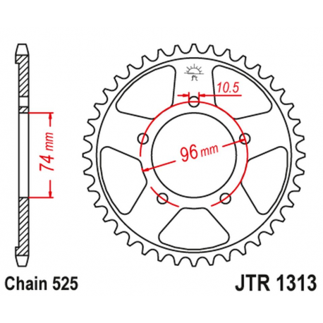 JT 2021/12 ZĘBATKA TYLNA 4343 42 HONDA CBR 400 (NC23) (434342JT) (ŁAŃC.525)NA ZAMÓWIENIE