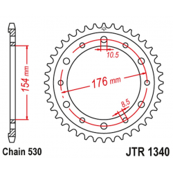 JT 2021/12 ZĘBATKA TYLNA 4434 44 HONDA CB 1000R '08-'16 (443444JT) (ŁAŃC. 530)