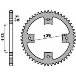 PBR 2022/03 ZĘBATKA TYLNA 4509 38 C45 SUZUKI LTZ 400 '09, LT-R 450 '06-'09 (JTR1760.38) (ŁAŃC. 520)