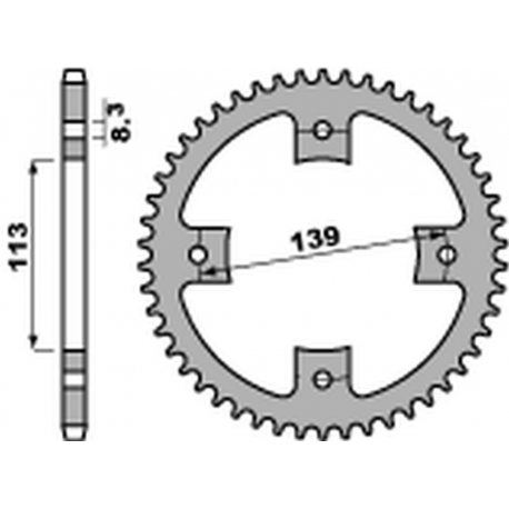 PBR 2022/03 ZĘBATKA TYLNA 4509 38 C45 SUZUKI LTZ 400 '09, LT-R 450 '06-'09 (JTR1760.38) (ŁAŃC. 520)