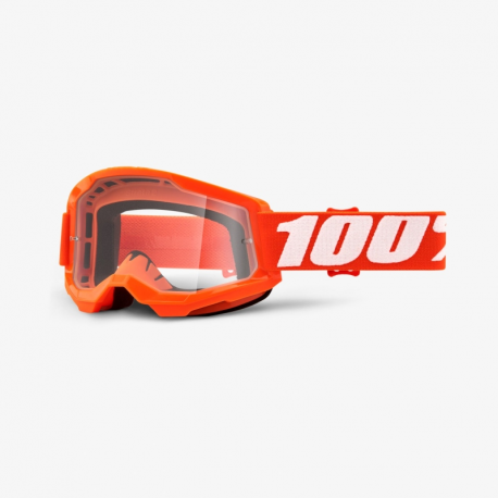 100 PROCENT (2022) GOGLE MODEL STRATA 2 ORANGE CLEAR LENS KOLOR POMARAŃCZOWY SZYBKA PRZEŹROCZYSTA STARY KOD 50421-101-05