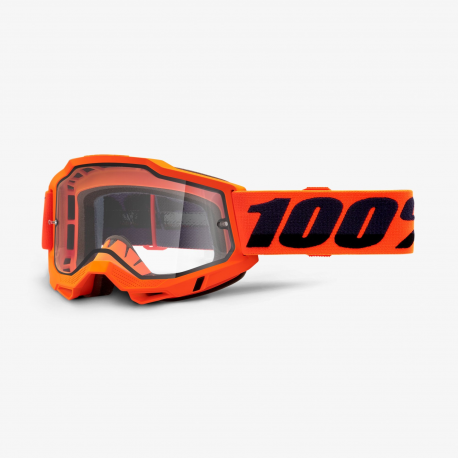 100 PROCENT (2022) ACCURI 2 ENDURO MOTO GOGGLE ORANGE - CLEAR DUAL LENS - GOGLE ACCURI 2 ENDURO KOLOR POMARAŃCZOWY/CZARNY SZYBKA