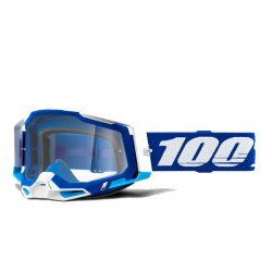 100 PROCENT (2022) FA20 RACECRAFT 2 GOGGLE BLUE - CLEAR LENS - GOGLE RACECRAFT 2 KOLOR NIEBIESKI/BIAŁY SZYBKA PRZEŹROCZYSTA