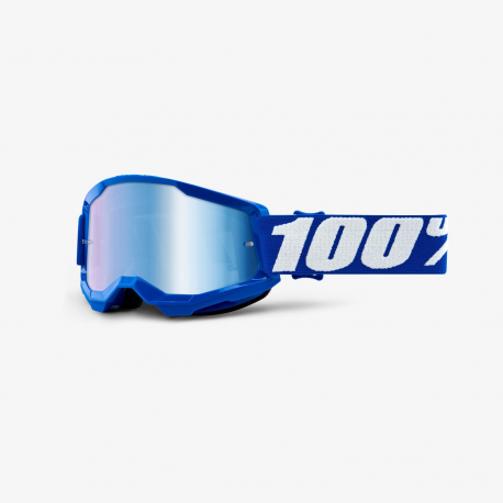 100 PROCENT (2022) FA20 STRATA 2 YOUTH GOGGLE BLUE - MIRROR BLUE LENS - GOGLE STRATA 2 YOUTH KOLOR NIEBIESKI/BIAŁY SZYBKA NIEBIE