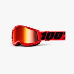 100 PROCENT (2022) FA20 STRATA 2 YOUTH GOGGLE RED - MIRROR RED LENS - GOGLE STRATA 2 YOUTH KOLOR CZERWONY/CZARNY SZYBKA CZERWONE