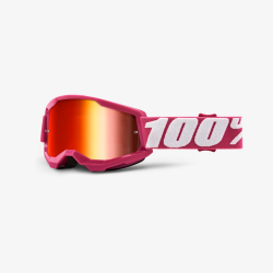 100 PROCENT (2022) FA20 STRATA 2 YOUTH GOGGLE FLETCHER - MIRROR RED LENS - GOGLE STRATA 2 YOUTH KOLOR RÓŻOWY/BIAŁY SZYBKA CZERWO