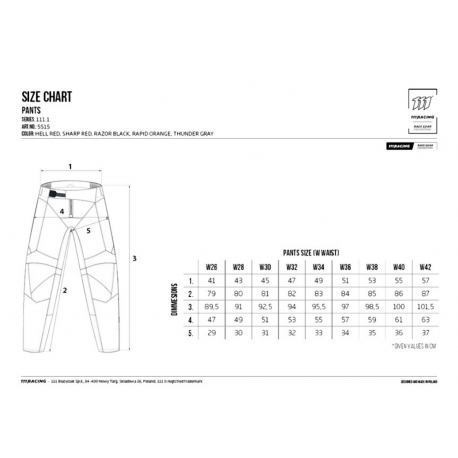 111 RACING SPODNIE MOTO 111.1 - HELL RED KOLOR CZERWONY/CZARNY ROZMIAR 38