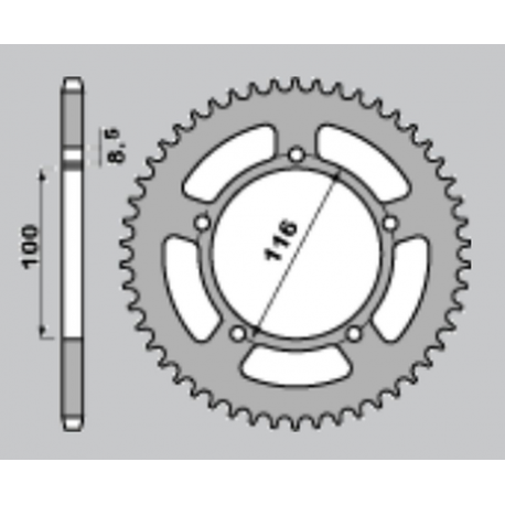 GROSSKOPF PROMOCJA ZĘBATKA TYLNA ALUMINIOWA KOLOR ZIELONY 464 51 KAWASAKI KX 60 '83-'03, KX 80 '83-'85, SUZUKI RM 60 K3 '03 (ŁAŃ