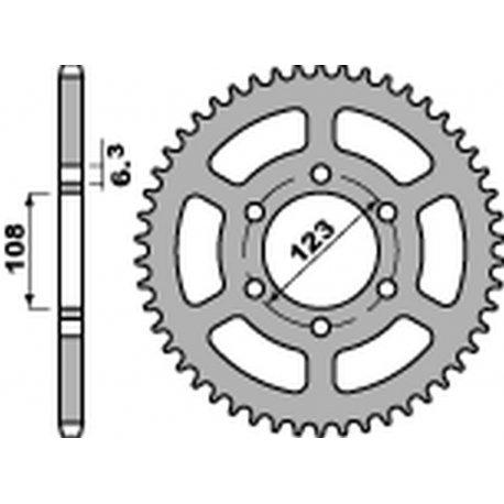 PBR 2022/03 ZĘBATKA TYLNA 4412 49 F APRILIA 50 SX '14-'20, DERBI 50 DRD/GP1 '04-'09 (JTR1133.49) (ŁAŃC.420) (STD.-4)